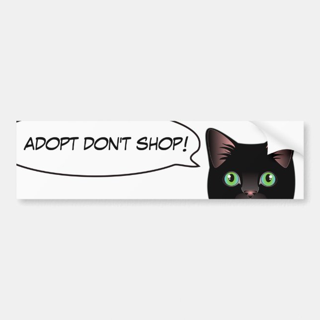 Black Cat Love Adopt a Shelter Cat! Sticker (Front)