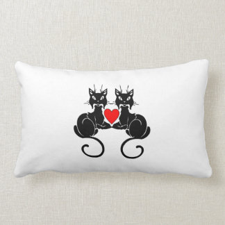 Black Cat Love Lumbar Cushion