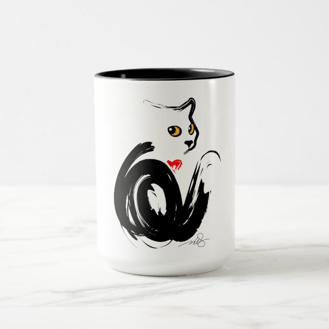 Black Cat Love Mug (Center)