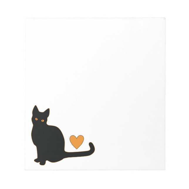 Black Cat Love Notepad (Front)