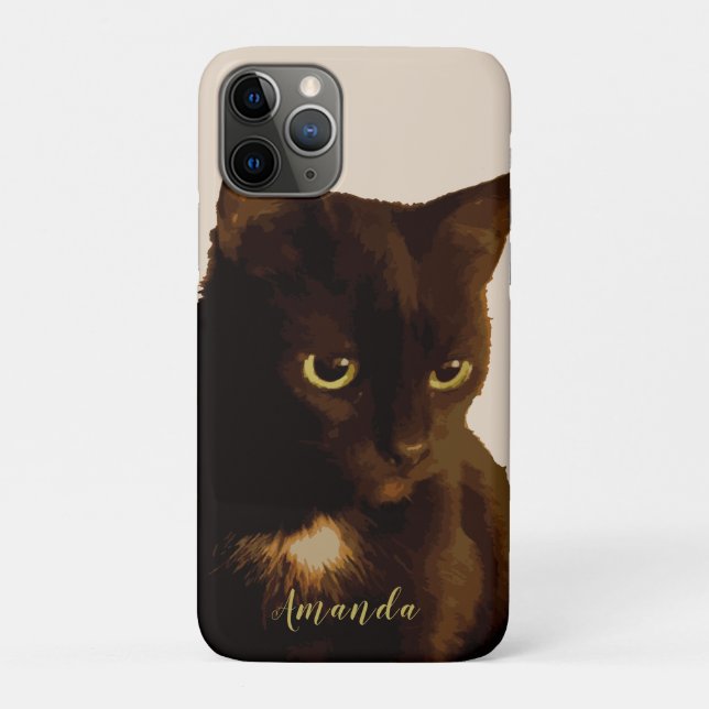  Black Cat love pet boho style  Uncommon iPhone Ca Case-Mate iPhone Case (Back)