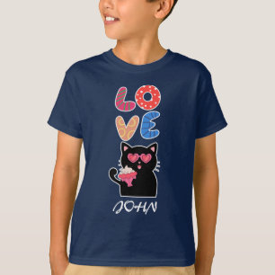 Black Cat, Love, Valentine's Day T-Shirt