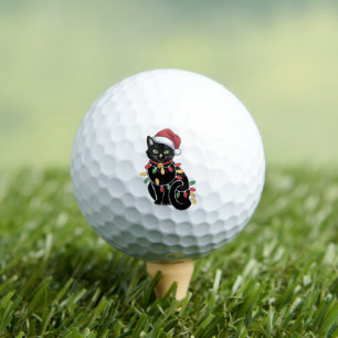 Black Cat Lover Christmas Kitten Gift Cat Mum Xmas Golf Balls