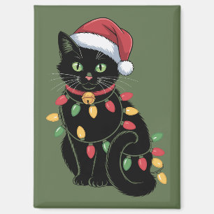 Black Cat Lover Christmas Kitten Gift Cat Mum Xmas Magnet
