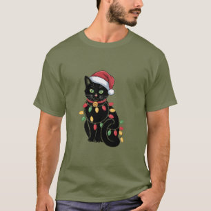 Black Cat Lover Christmas Kitten Gift Cat Mum Xmas T-Shirt