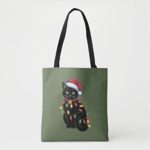 Black Cat Lover Christmas Kitten Gift Cat Mum Xmas Tote Bag