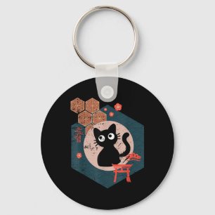 Black Cat Lover Japanese Kitten Anime Tokyo Otaku  Key Ring