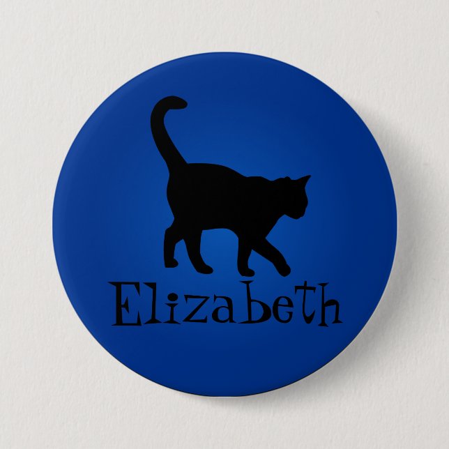 Black Cat Lover - My Name 7.5 Cm Round Badge (Front)
