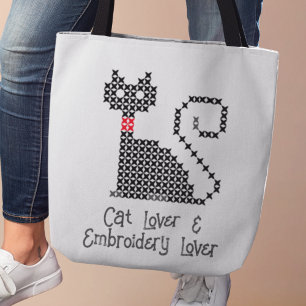 Black cat lover tote bag