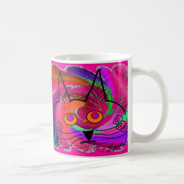 Black Cat Lovers Art Gifts Coffee Mug (Right)