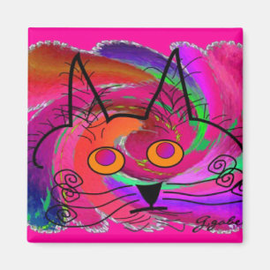 Black Cat Lovers Art Gifts Magnet