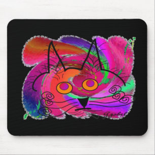 Black Cat Lovers Art Gifts Mouse Pad