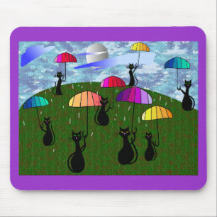 Black Cat Lovers Art Gifts Mouse Pad