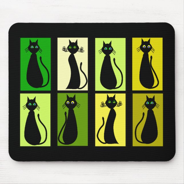 Black Cat Lovers Gifts Mouse Pad (Front)