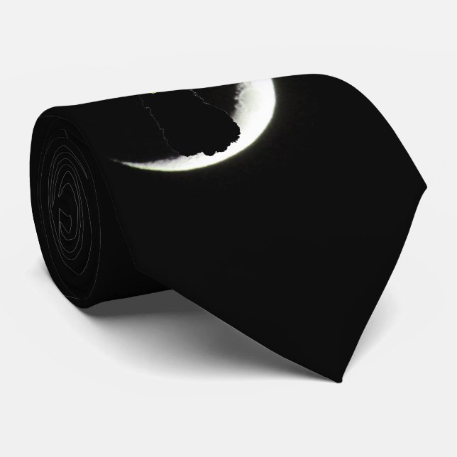 Black Cat Loves You To the Moon And Back Tie (Rolled)