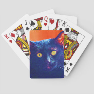 Black Cat Lucky Feline Cat Art Playing Cards