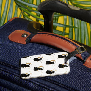 Black cat luggage tag