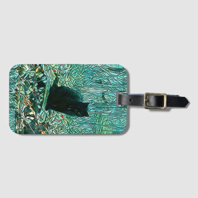Black Cat   Luggage Tag (Front Horizontal)