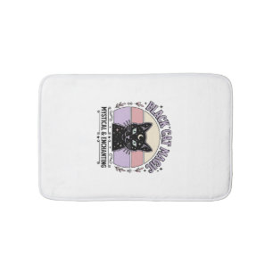 Black Cat Magic Cat Black Cat Vintage Vector Art S Bath Mat