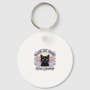 Black Cat Magic Cat Black Cat Vintage Vector Art S Key Ring