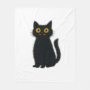 Black Cat Magic � Cute Halloween & Mystic Cat Art Fleece Blanket