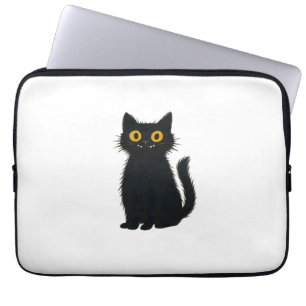 Black Cat Magic � Cute Halloween & Mystic Cat Art Laptop Sleeve
