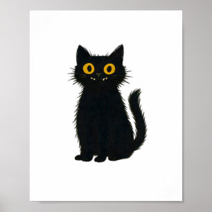 Black Cat Magic – Cute Halloween & Mystic Cat Art Poster