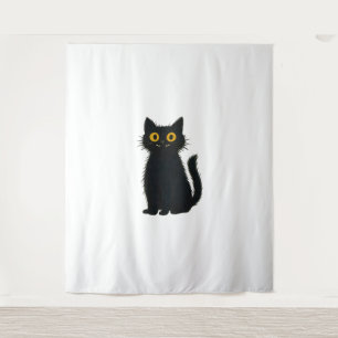 Black Cat Magic – Cute Halloween & Mystic Cat Art Tapestry