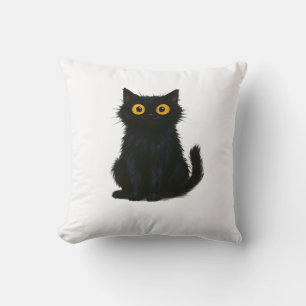 Black Cat Magic � Cute & Spooky Halloween Cat Art  Cushion