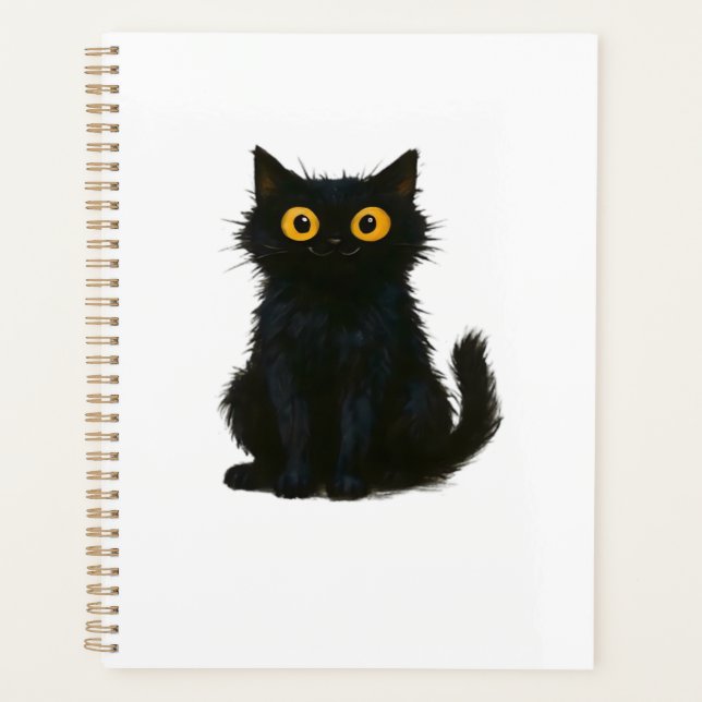 Black Cat Magic � Cute & Spooky Halloween Cat Art  Planner (Front)
