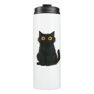 Black Cat Magic � Cute & Spooky Halloween Cat Art  Thermal Tumbler