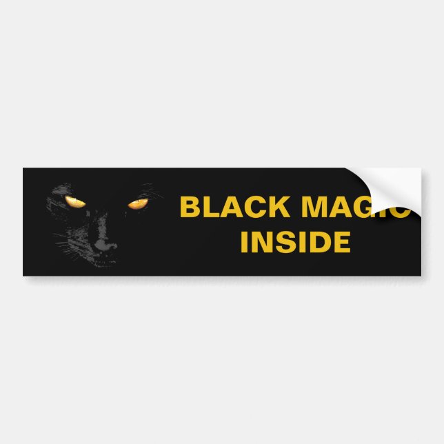 Black Cat Magic stunning customisable Bumper Sticker (Front)