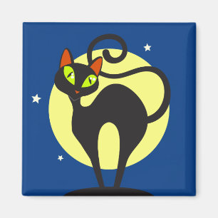 Black Cat Magnet