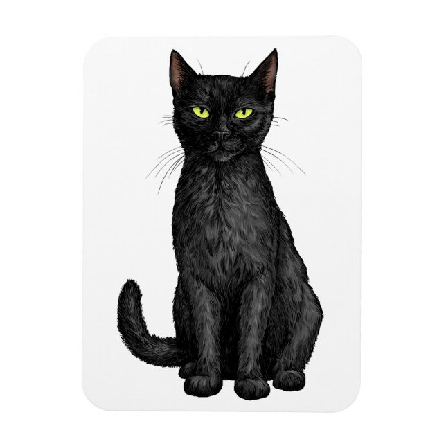 Black cat magnet (Vertical)