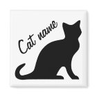 Black cat magnets | Personalizable pet name