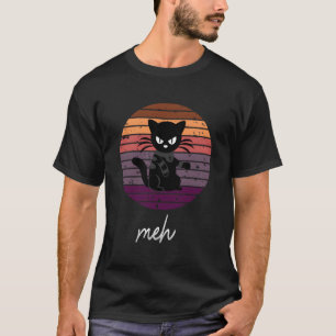 Black Cat Meh Cat Retro Cats T-Shirt
