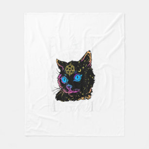 Black Cat Meowgic, Halloween Witch, Witchcraft Pen Fleece Blanket