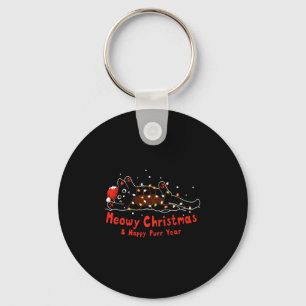 Black Cat Merry Catmas Merry Xmas And Happy New Y Key Ring
