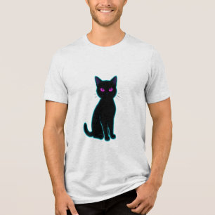 Black Cat Minimalist Graphic T-Shirt Tri-Blend Shirt