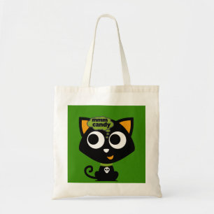 Black Cat Mmm Candy Halloween Tote Bag