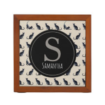 Black Cat Monogram Pencil Pen Holder