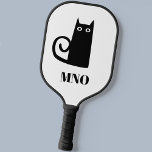 Black Cat Monogram Pickleball Paddle<br><div class="desc">A funny little black cat to bring sporting luck.  Original art by Nic Squirrell.  Change the monogram initials to personalise.</div>