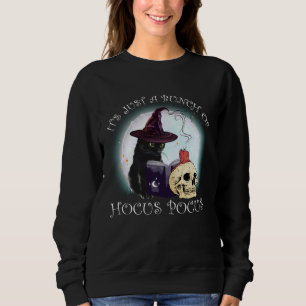 Black Cat Moon Funny Halloween Costume Bunch of Ho Sweatshirt