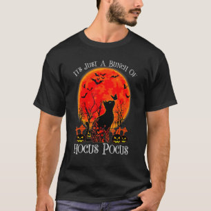 Black Cat Moon Halloween Costume Bunch of Hocus Po T-Shirt