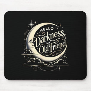 Black Cat Moon Halloween Spooky Into The Darkness Mouse Pad