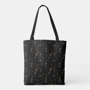 Black Cat Moon Phases Tote Bag