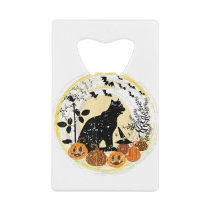 Black Cat Moon Pumpkin Witch Hat Halloween Bats Tr