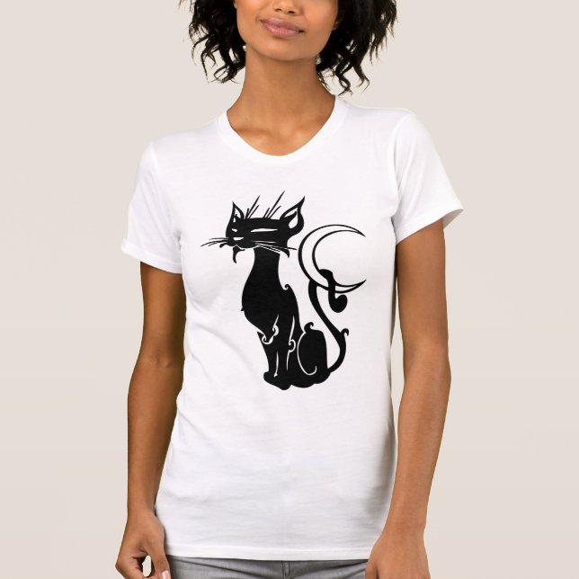BLACK CAT MOON T SHIRT (Front)