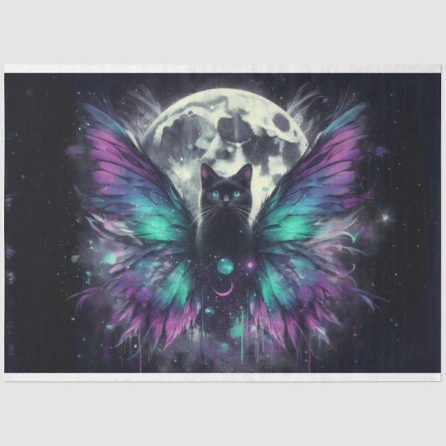 Black Cat Moon Tissue Paper (Front)