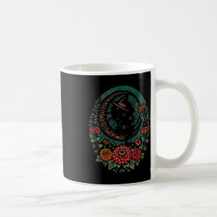 Black Cat Moon Witch Illustration Black Cats Moonc Coffee Mug
